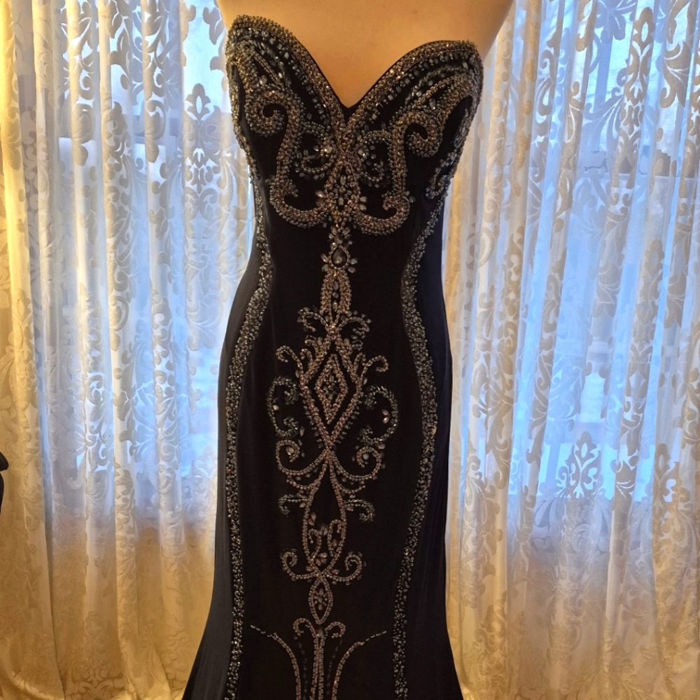 Dark Blue sequence elegant dress.